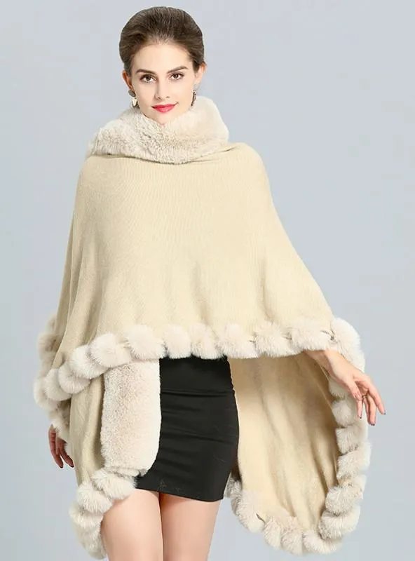 FOX LIKE FUR WITH FUR COLLAR CAPE AND COAT