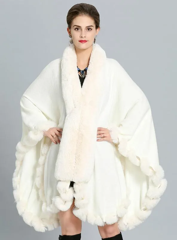 FOX LIKE FUR WITH FUR COLLAR CAPE AND COAT