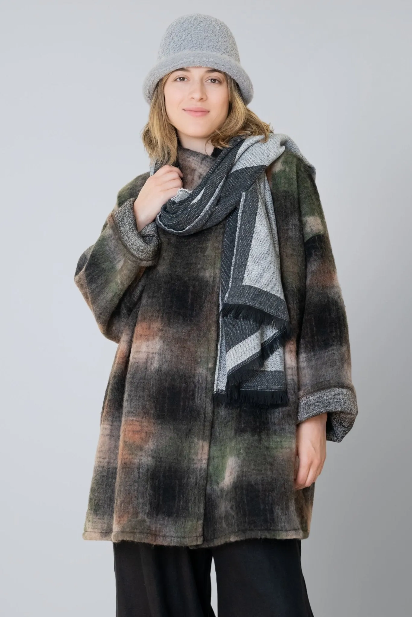 Stylish Gretchen Plaid Wool Coat