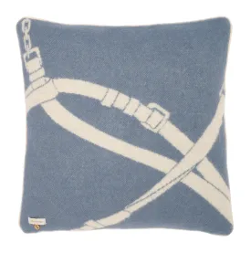 HALTER CUSHION NZ WOOL DENIM BLUE.