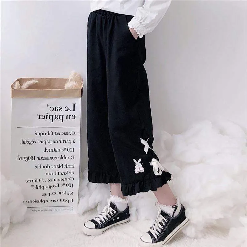 Harajuku Embroidered High-waist Pants