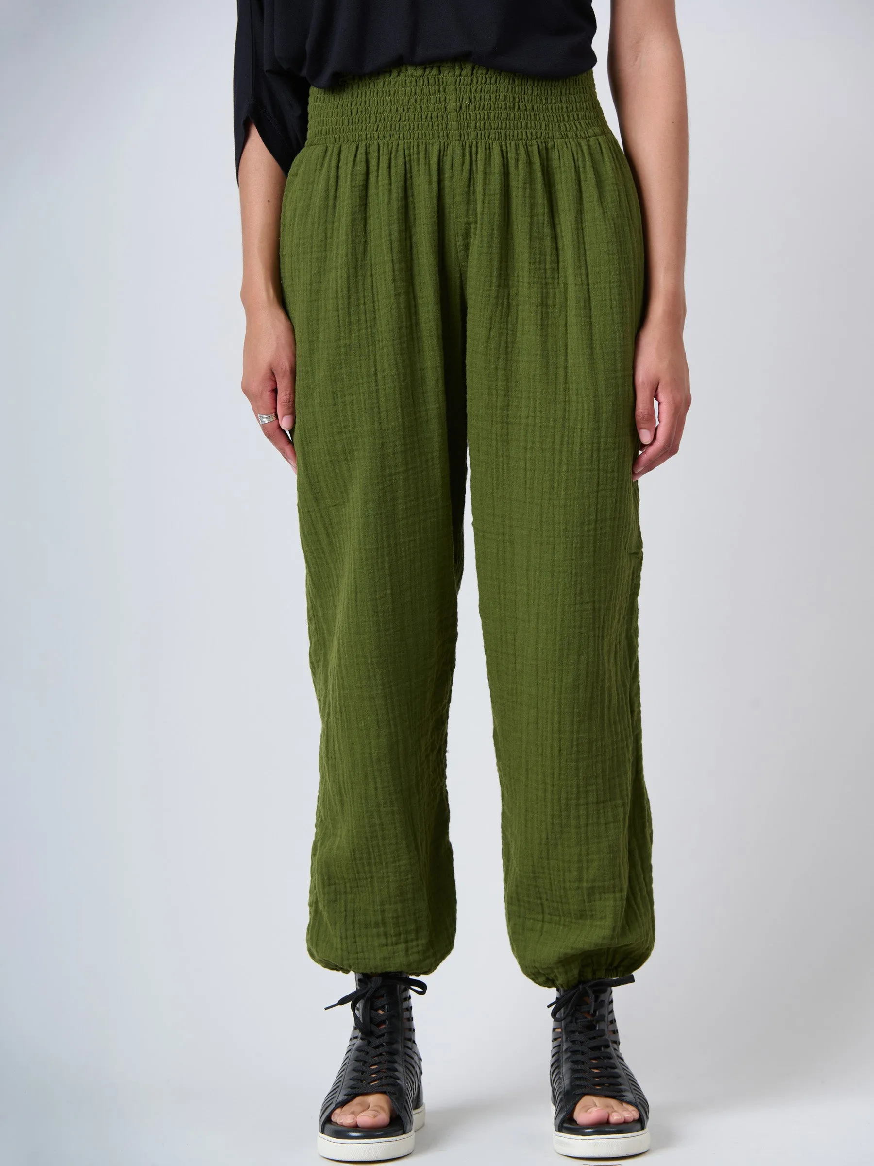 Harem Pants 2.0 - Crinkle Cotton Gauze High Crotch