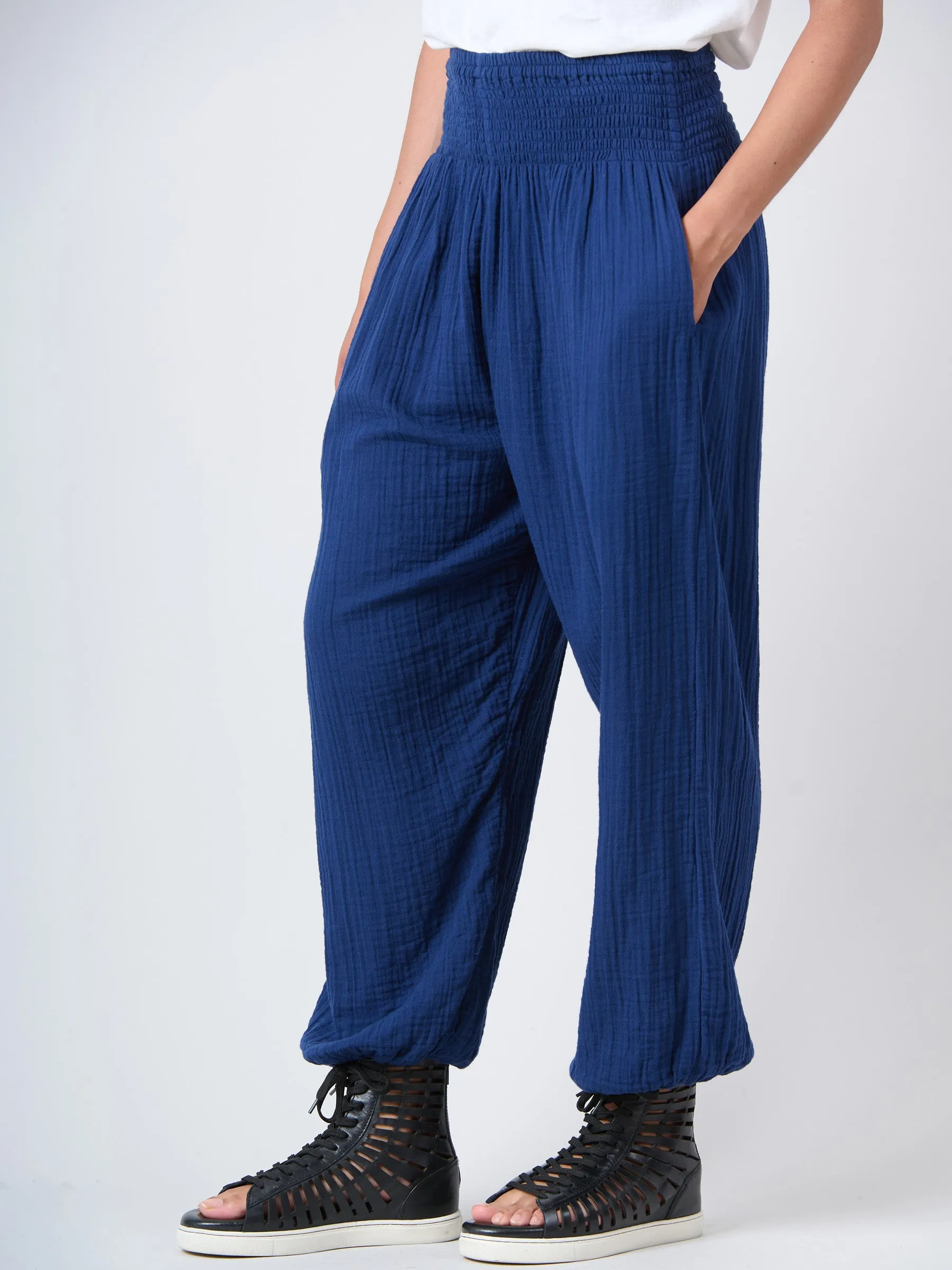 Harem Pants 2.0 - Crinkle Cotton Gauze High Crotch