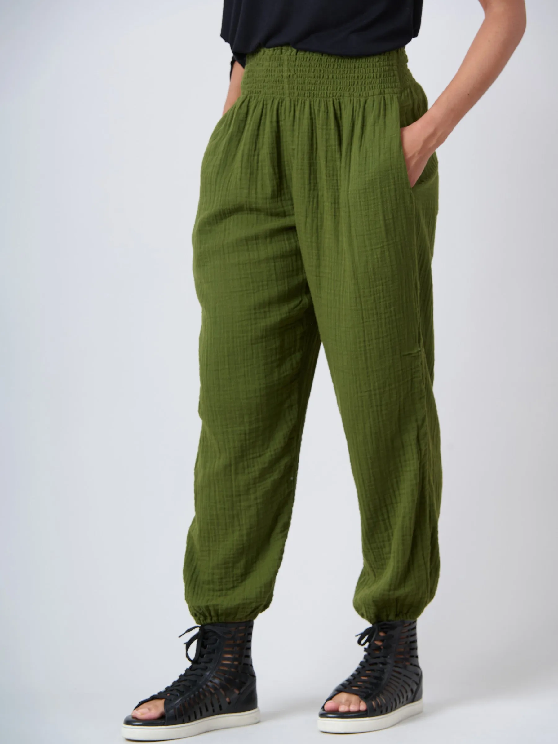 Harem Pants 2.0 - Crinkle Cotton Gauze High Crotch