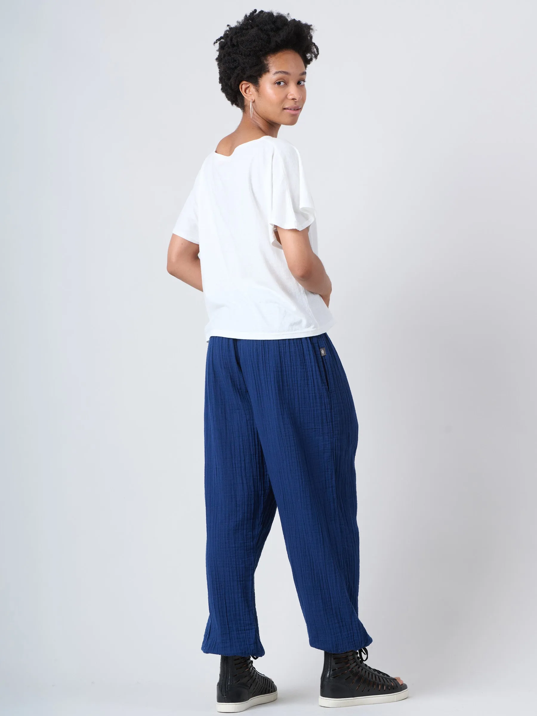 Harem Pants 2.0 - Crinkle Cotton Gauze High Crotch