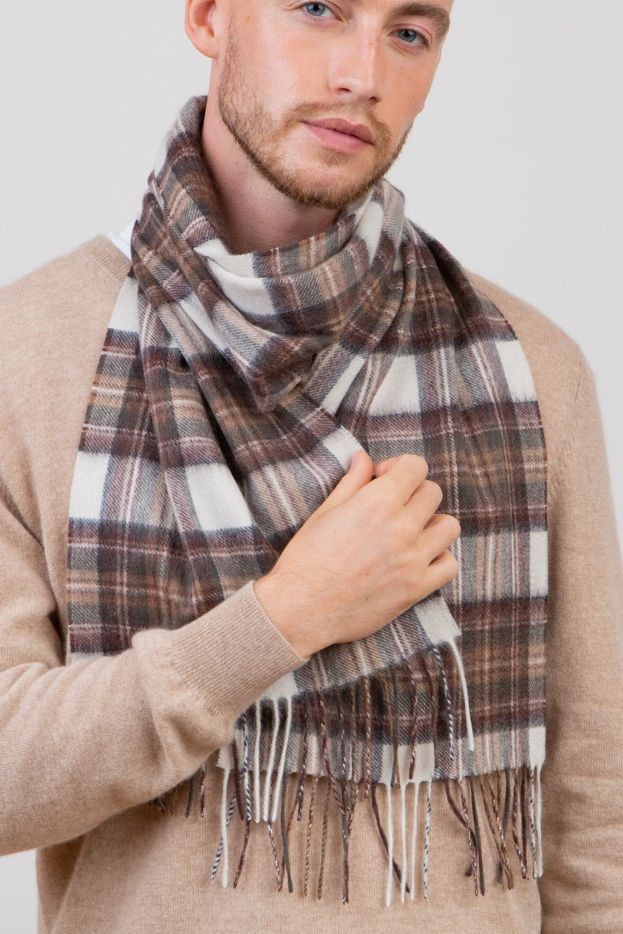 Heritage Tartan Cashmere Scarf - Natural Dress Stewart