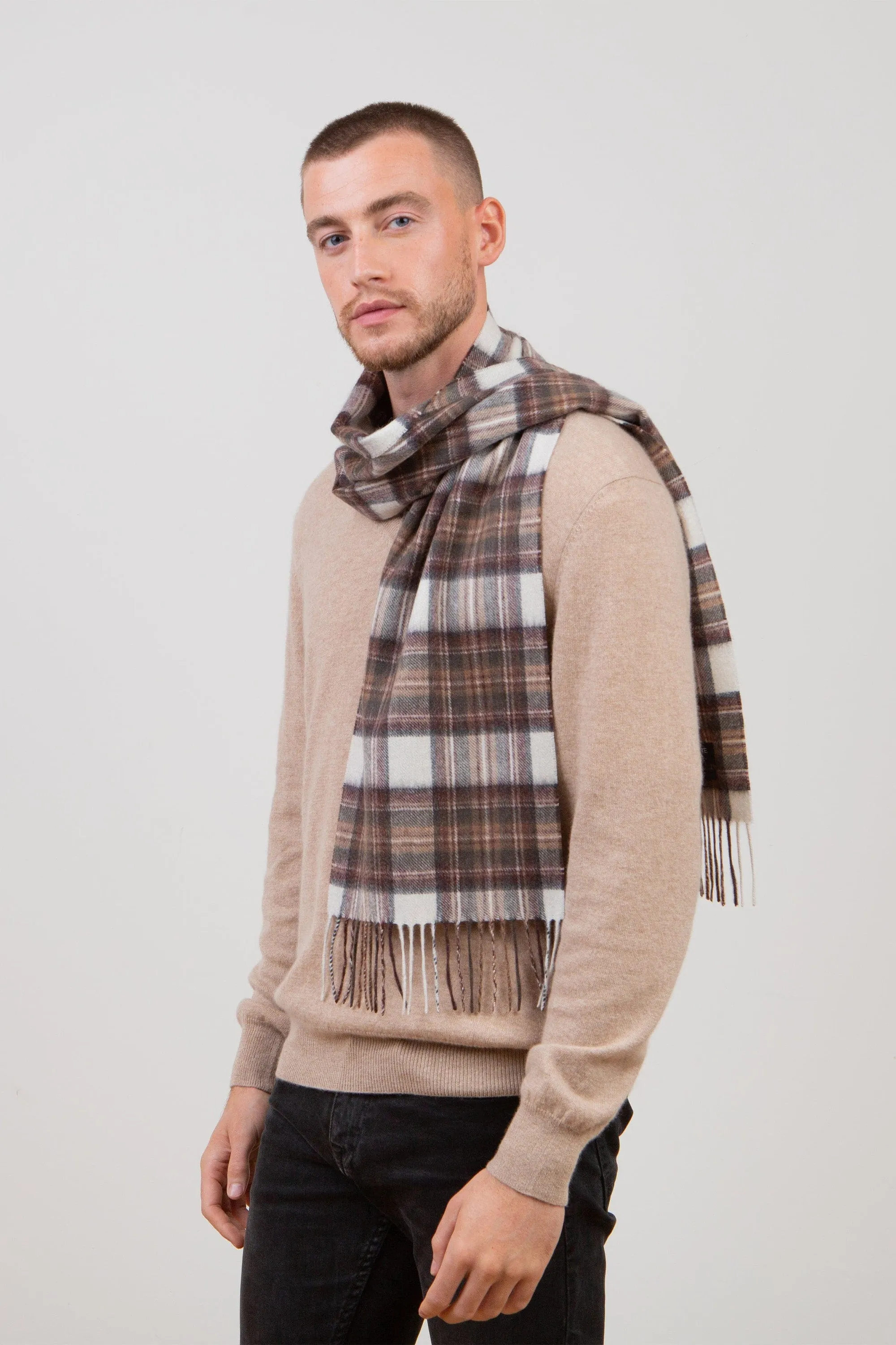 Heritage Tartan Cashmere Scarf - Natural Dress Stewart