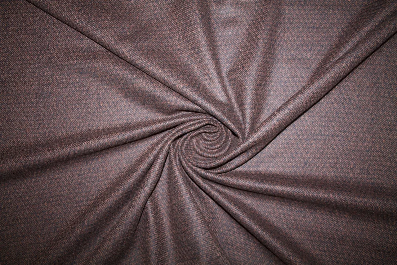 Italian Cashmere-Blend Herringbone Flannel - Brown/Black