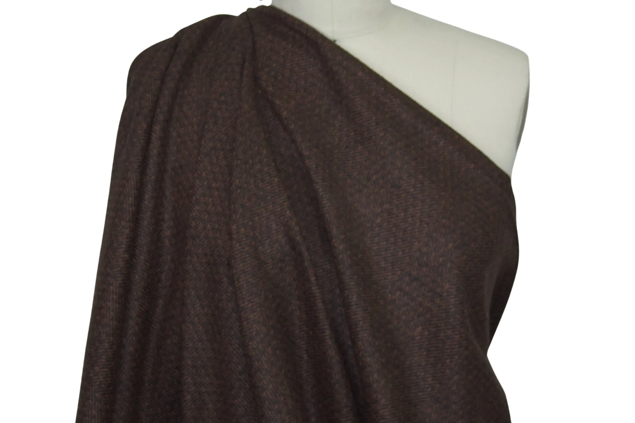 Italian Cashmere-Blend Herringbone Flannel - Brown/Black