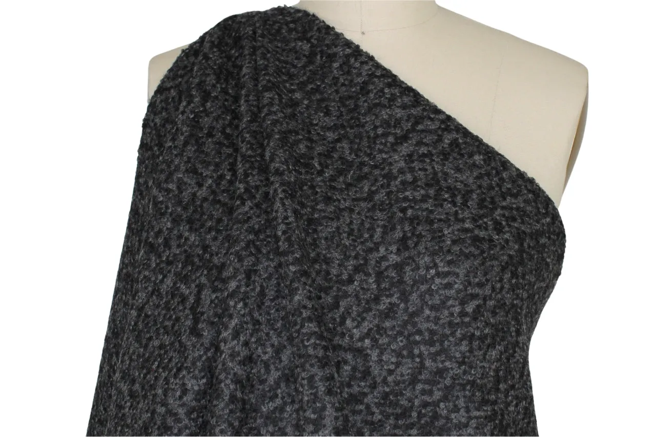 Italian Chunky Sweater Knit - Heathered Dark Grays