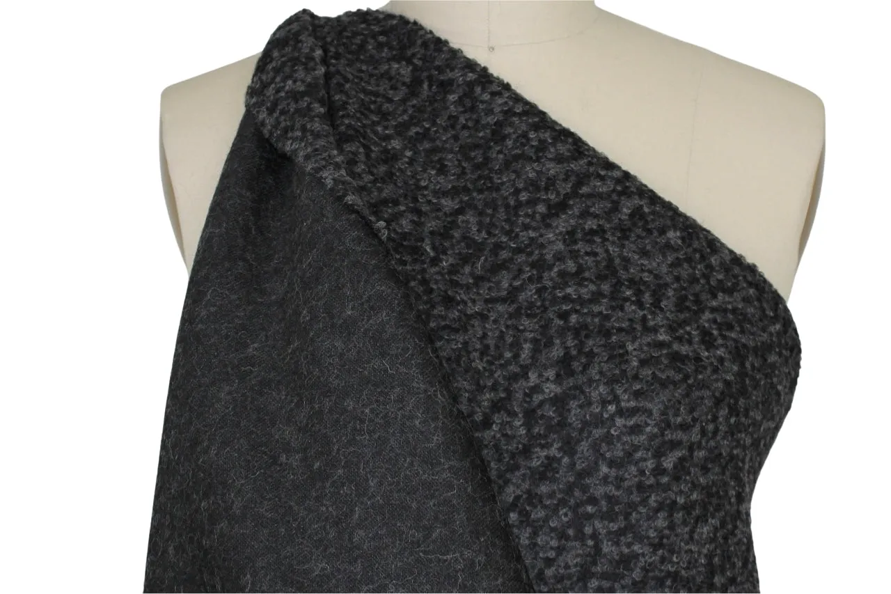 Italian Chunky Sweater Knit - Heathered Dark Grays