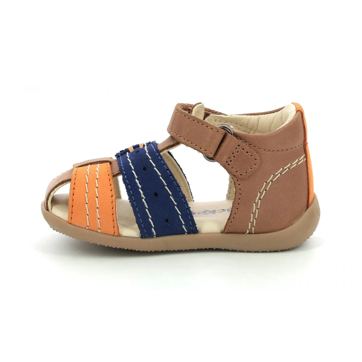 KICKERS BIGBAZAR camel bleu & orange Sandales Nu Pieds