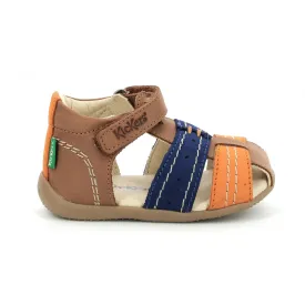 KICKERS BIGBAZAR camel bleu & orange Sandales Nu Pieds