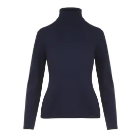 Ladies Cashmere Polo Neck in Navy