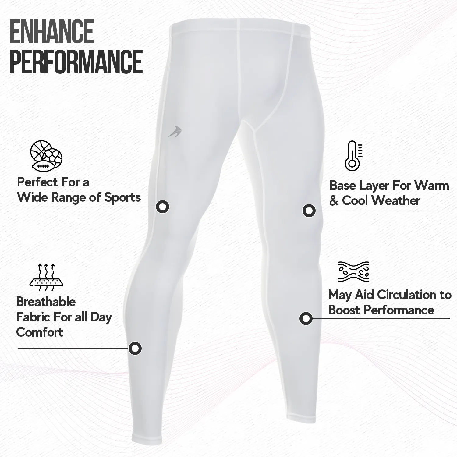 Men's Compression Pants - White