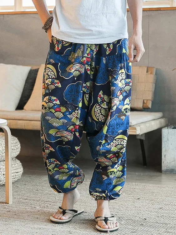 Men's Vintage Print Harem Pants SKU887562