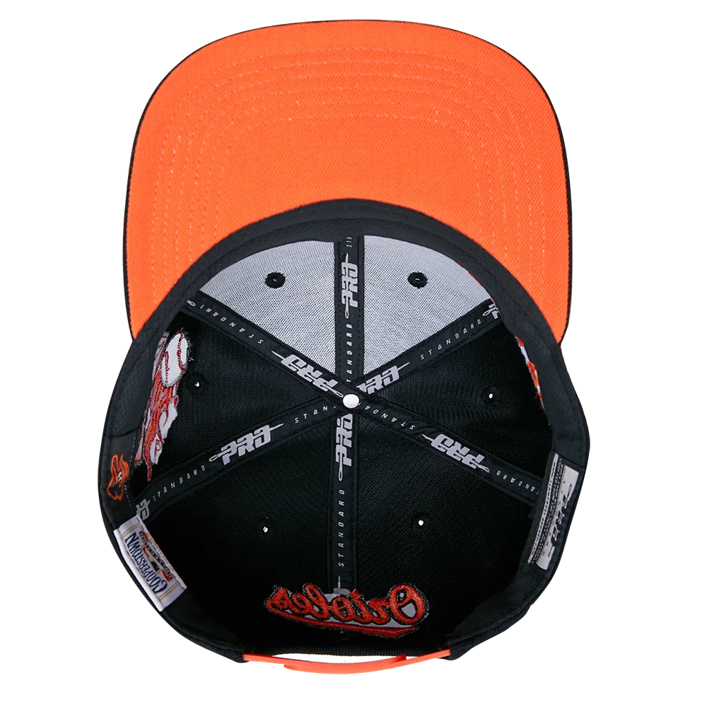 MLB BALTIMORE ORIOLES HOMETOWN WOOL UNISEX SNAPBACK HAT (BLACK)