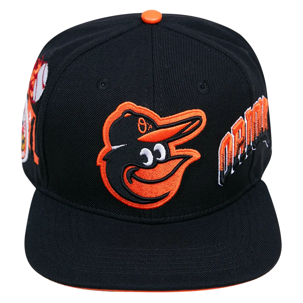 MLB BALTIMORE ORIOLES HOMETOWN WOOL UNISEX SNAPBACK HAT (BLACK)