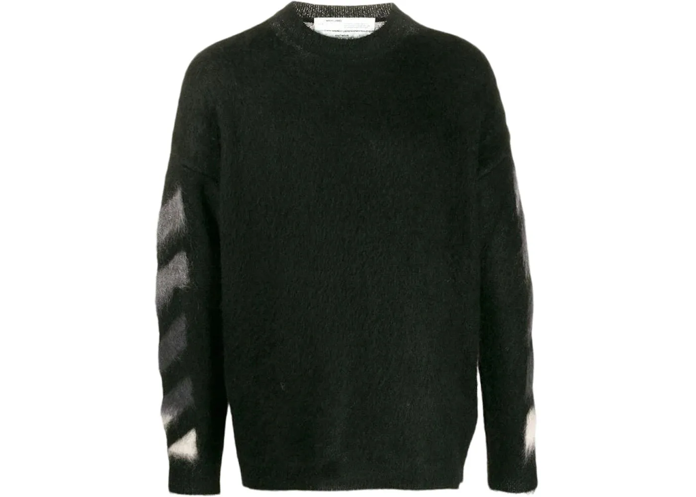 Off-White c/o Virgil Abloh Intarsia Mohair-blend Sweater in Black