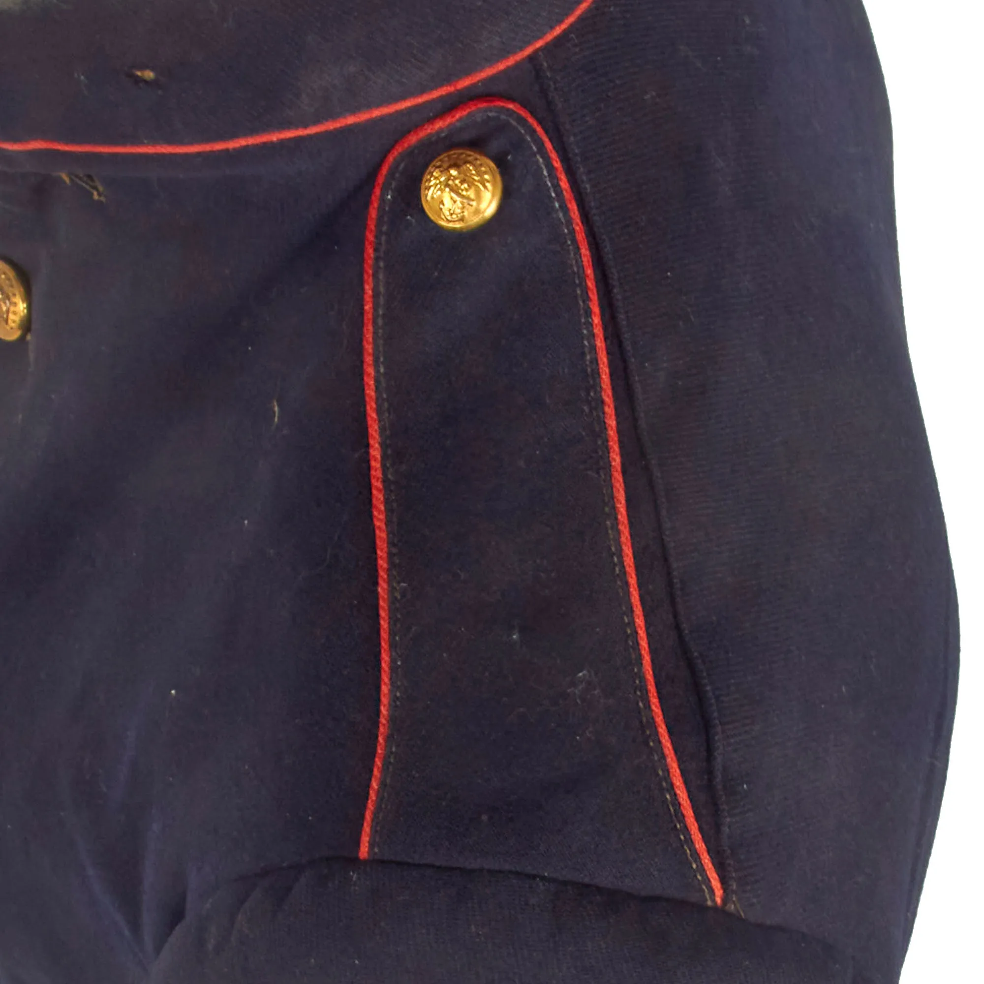 Original U.S. Pre WWI Era Ship’s Detachment US Marine Corps Dress Blues Coat With Gunner Pointer First Class Sleeve Insignia