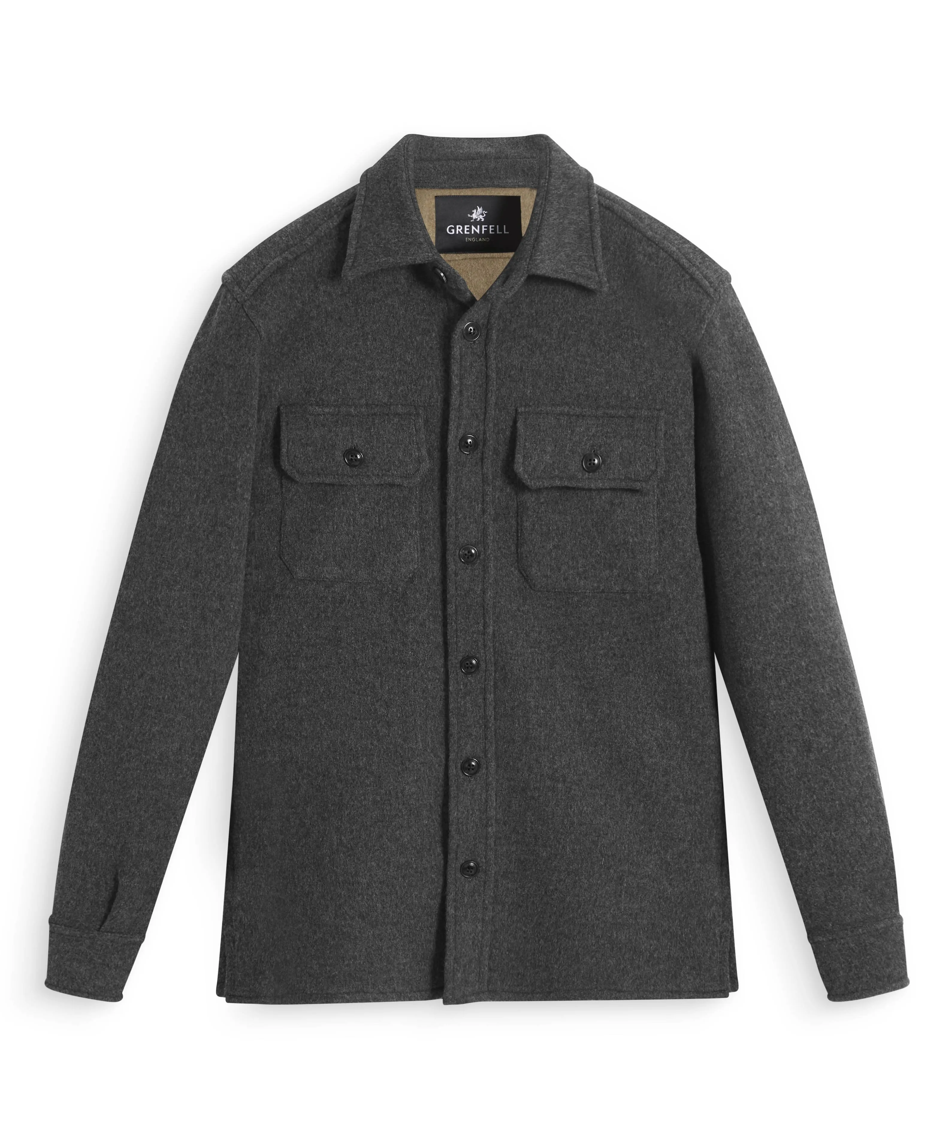 Overshirt - Heavy Double Faced Wool Grey & Camel