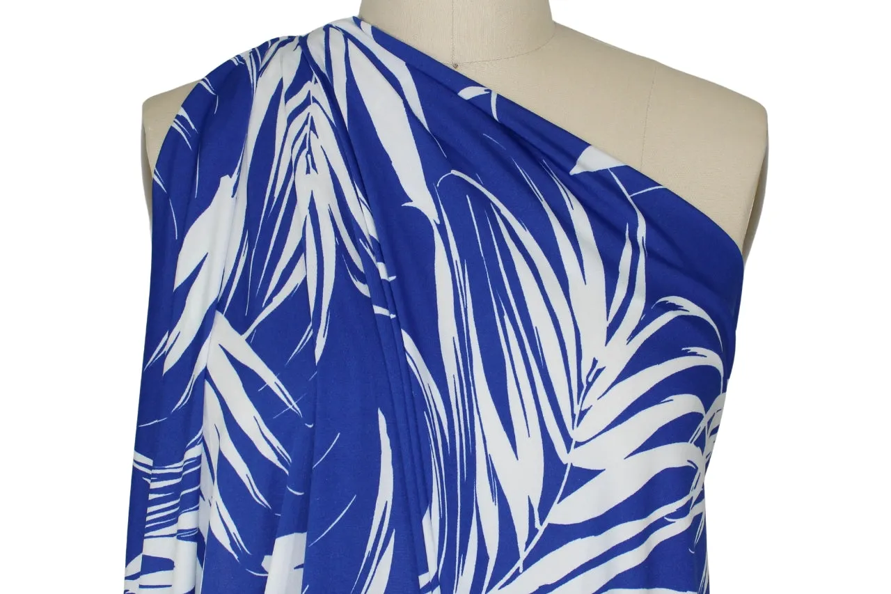 Palm Leaf Impressions ITY - Royal Blue/White