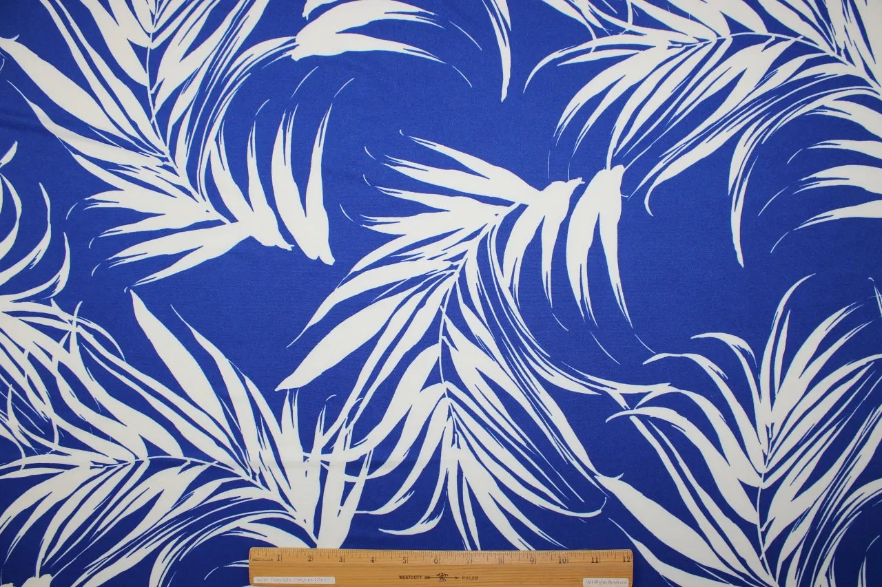 Palm Leaf Impressions ITY - Royal Blue/White