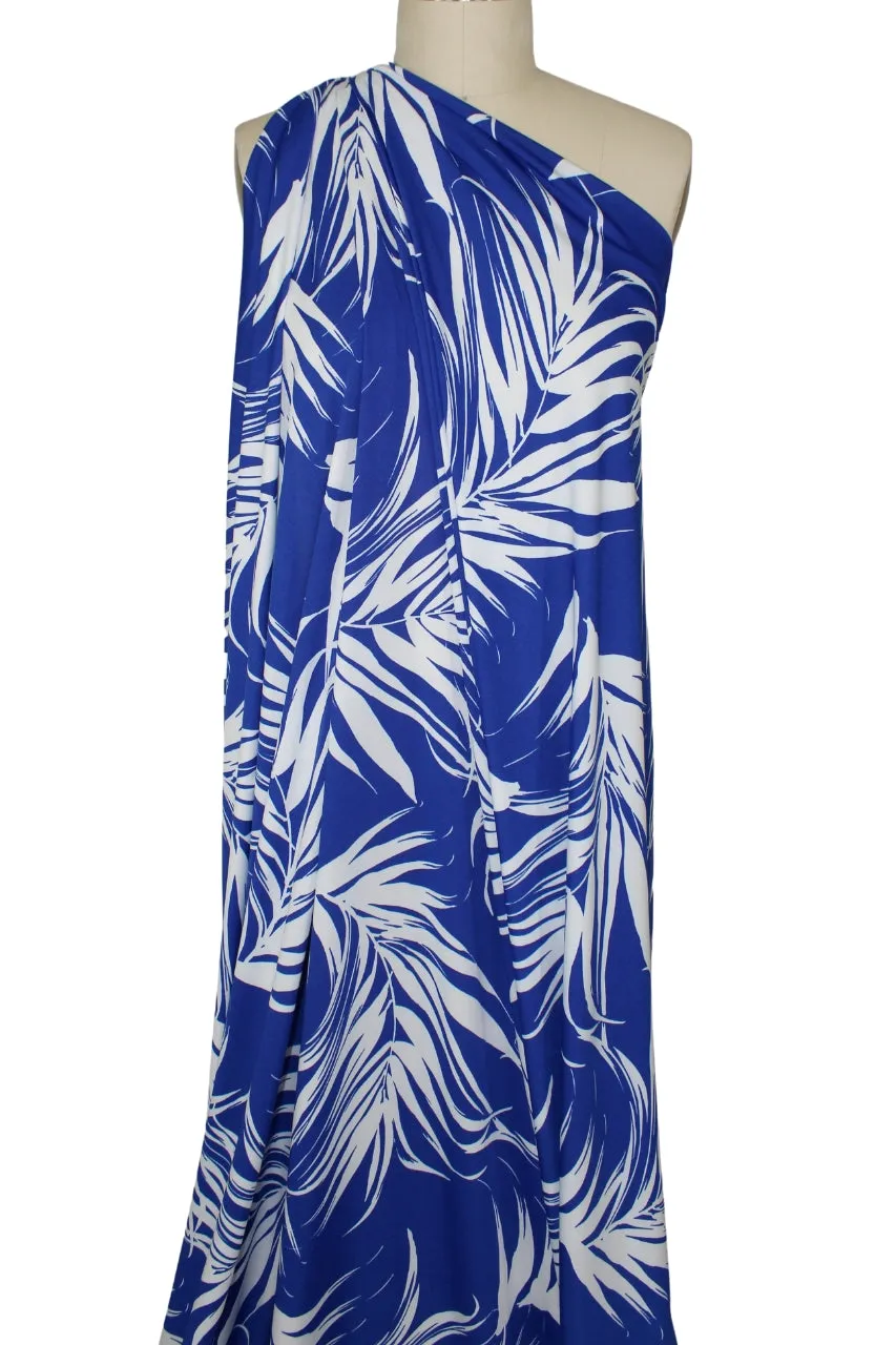 Palm Leaf Impressions ITY - Royal Blue/White