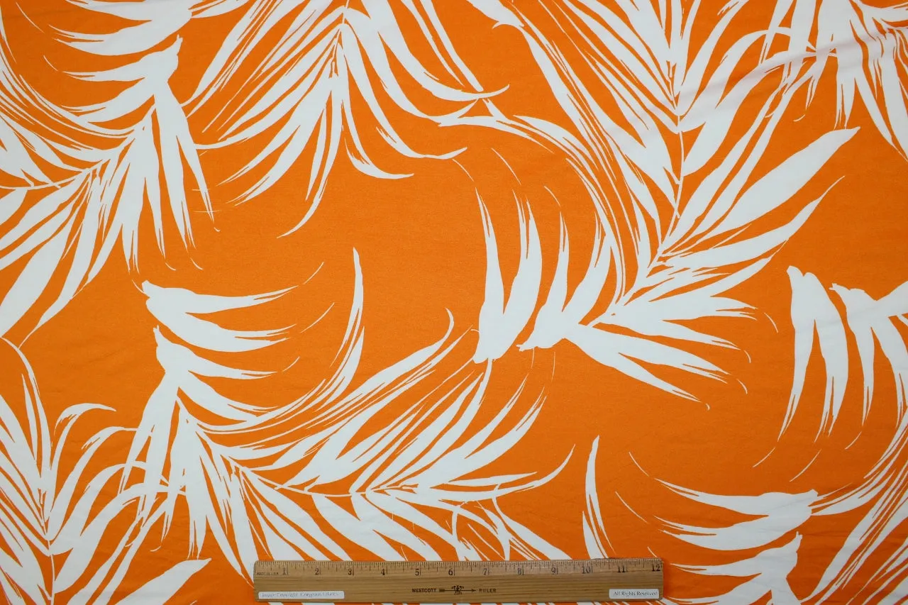 Palm Leaf Impressions ITY - Tangerine/White