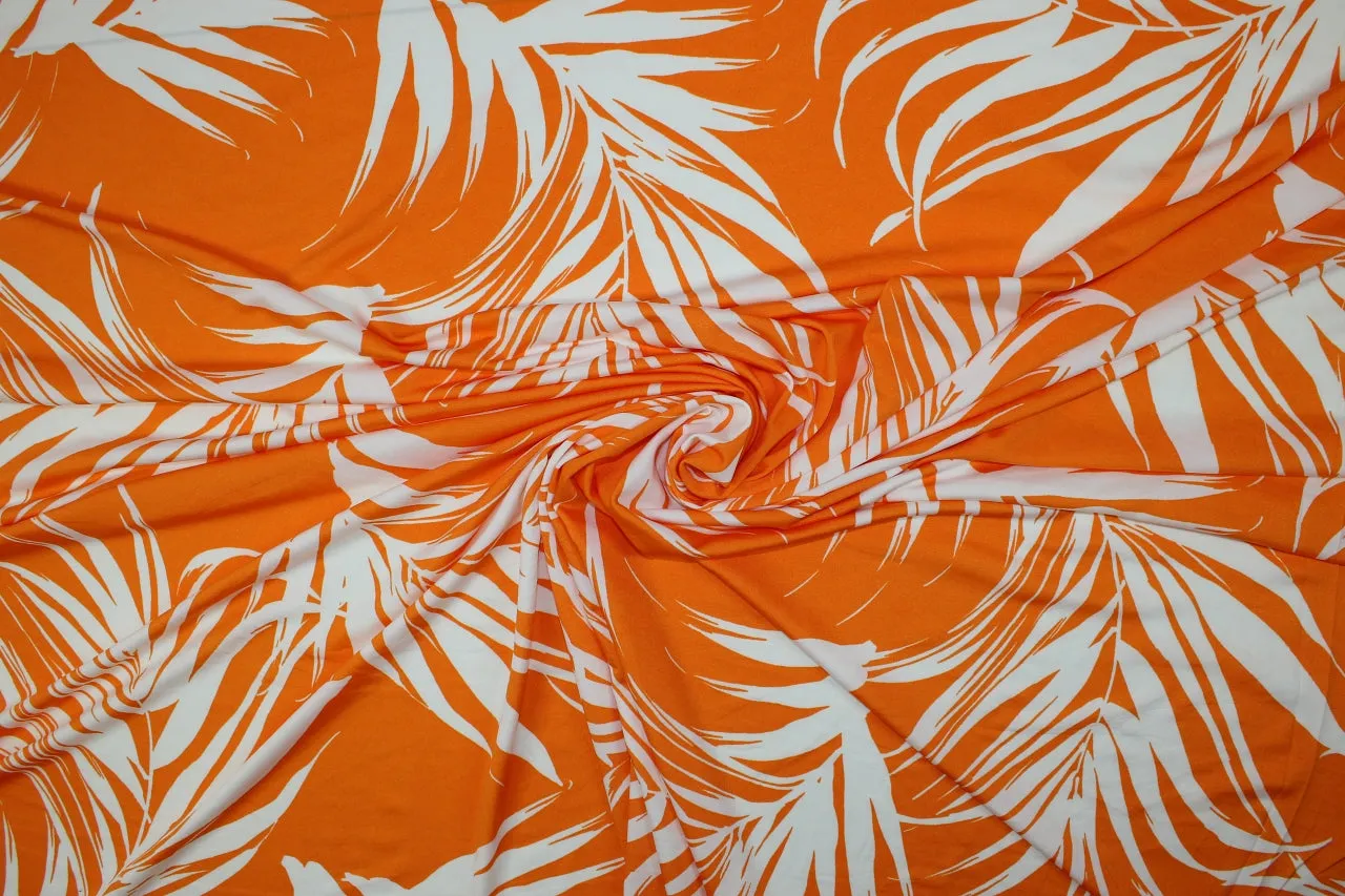 Palm Leaf Impressions ITY - Tangerine/White