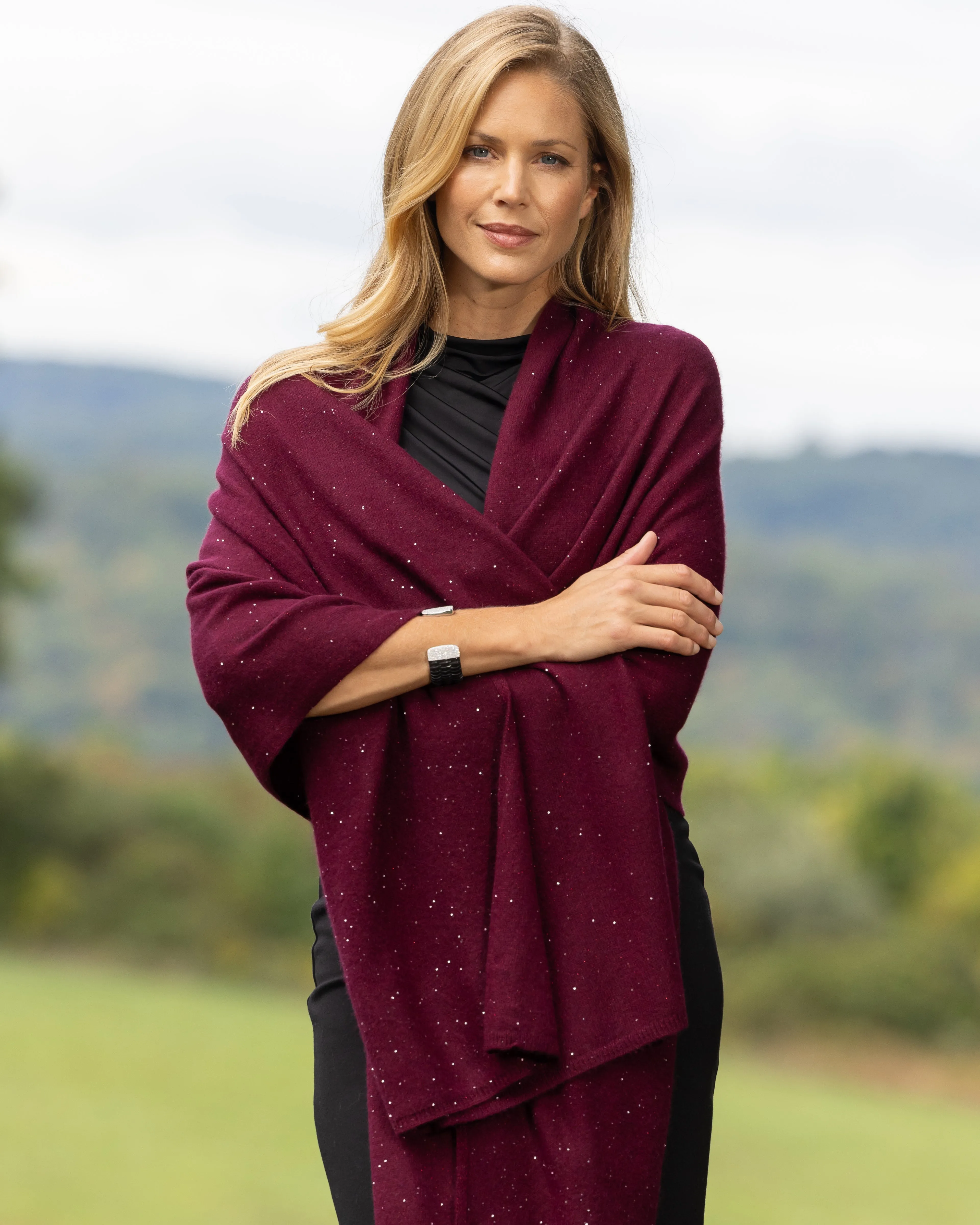 Radiant Cashmere Sequin Wrap