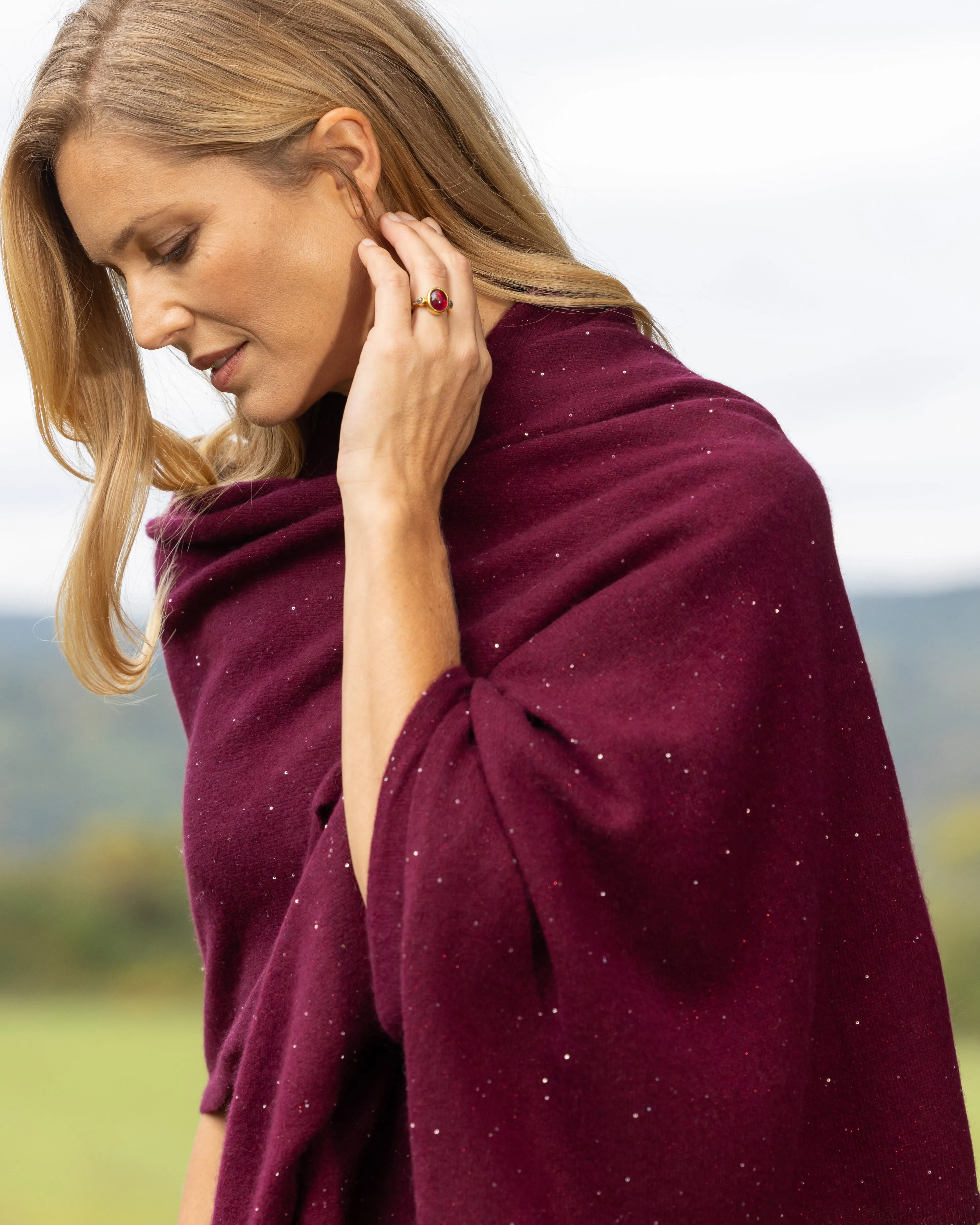 Radiant Cashmere Sequin Wrap