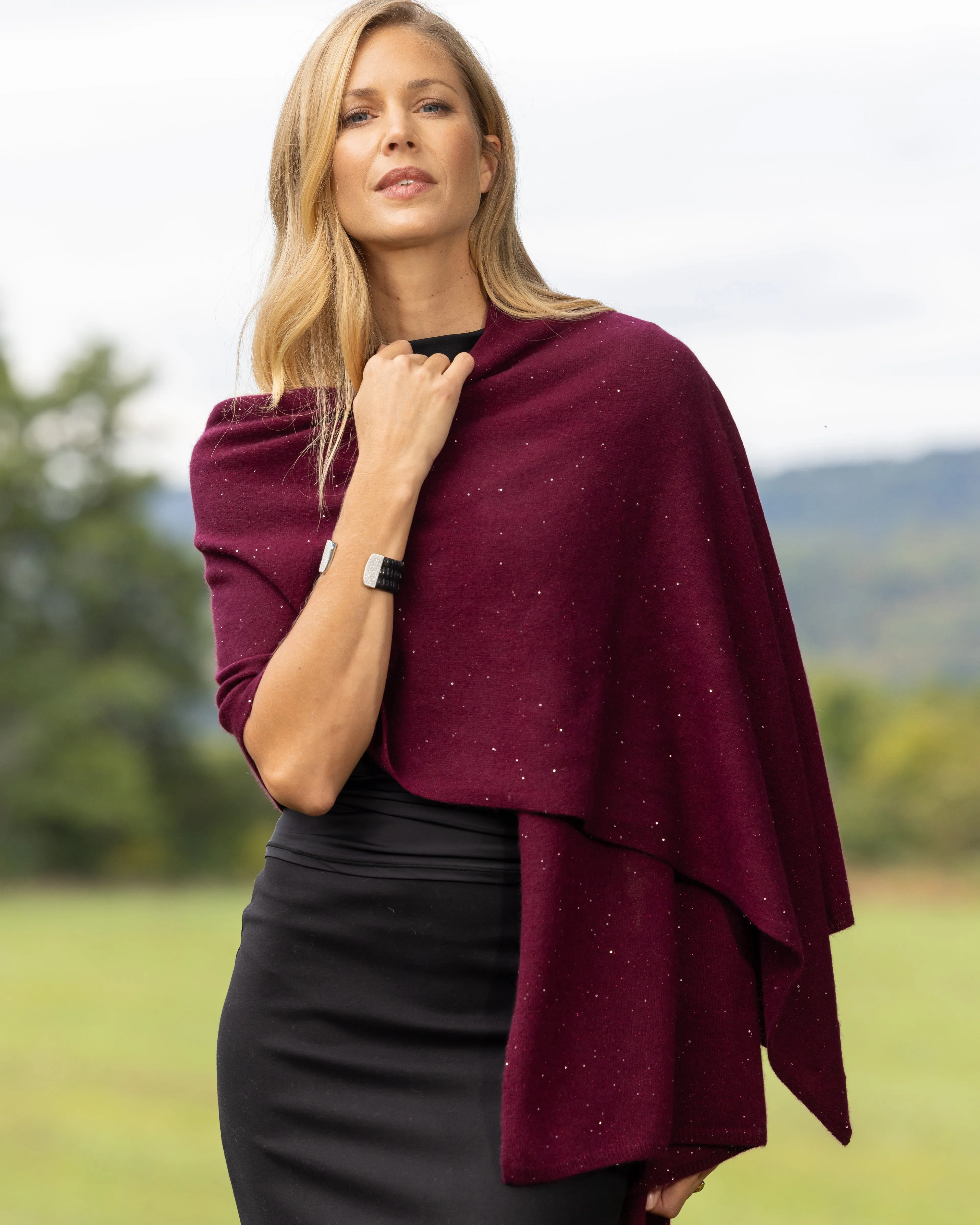 Radiant Cashmere Sequin Wrap