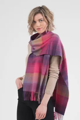 Repeat Edge Cashmere Wide Scarf - Pink