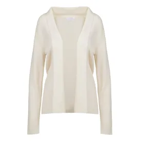 Ribbed Cashmere Cardigan in Winter White