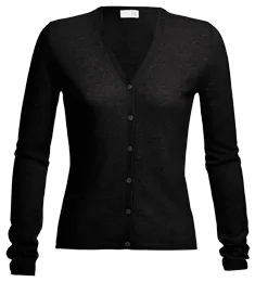 SHAPED CLASSIC CASHMERE V-NECK CARDIGAN