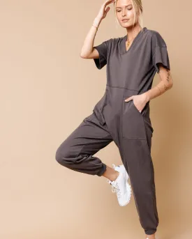 Sienna V-Neck Short Sleeve Jumpsuit | M-3XL