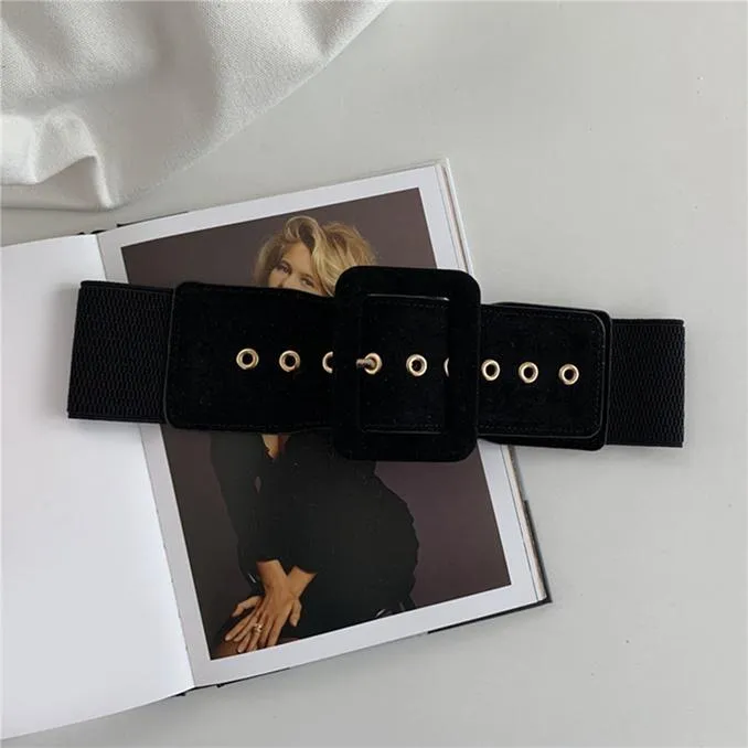 Simple All-match Women's Belt Elastic Wide Belt Coat Belt