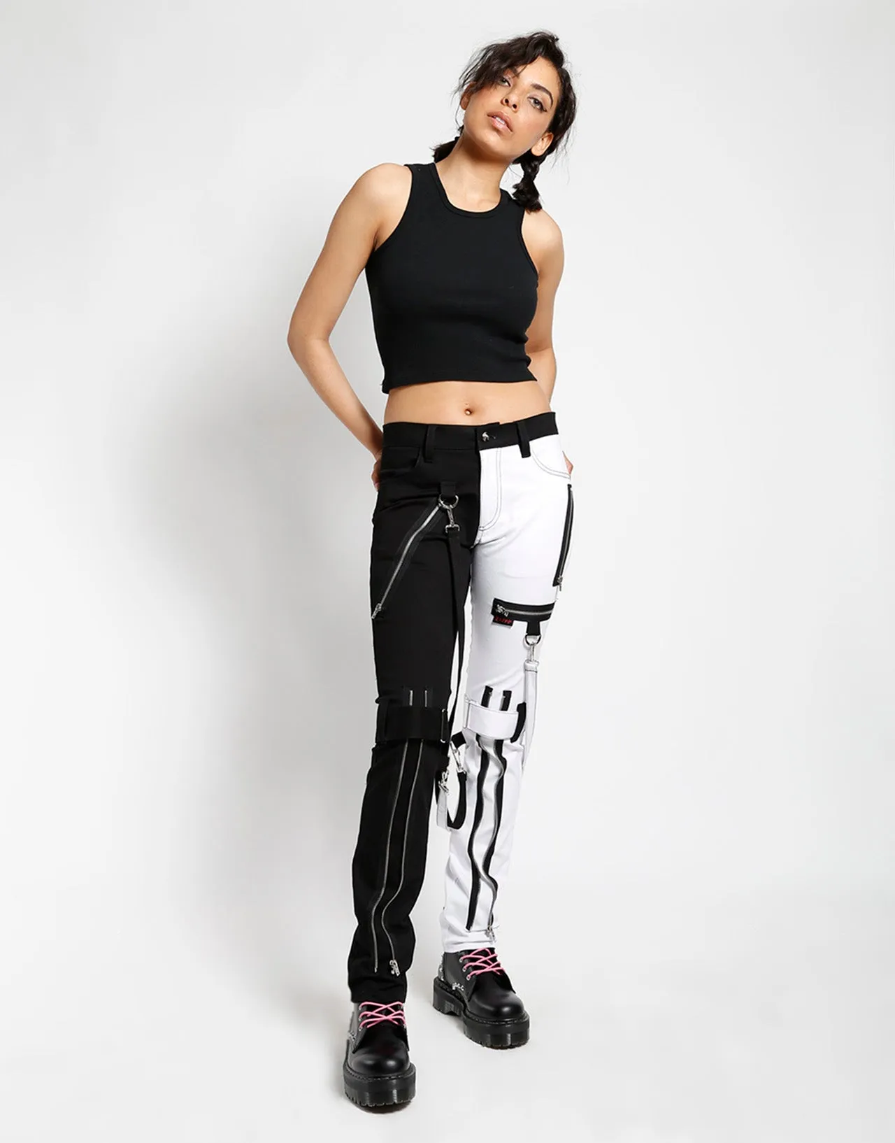 SPLIT LEG BONDAGE PANT WHITE