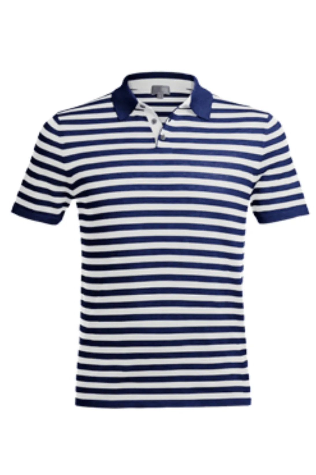 STRIPED COTTON CASHMERE POLO