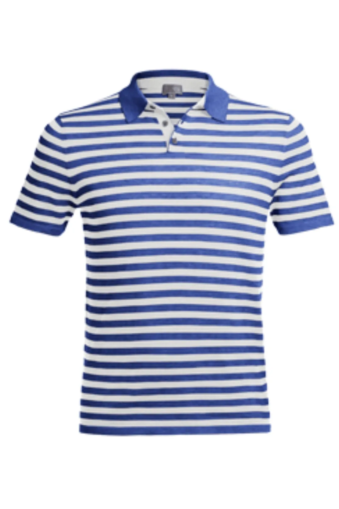 STRIPED COTTON CASHMERE POLO