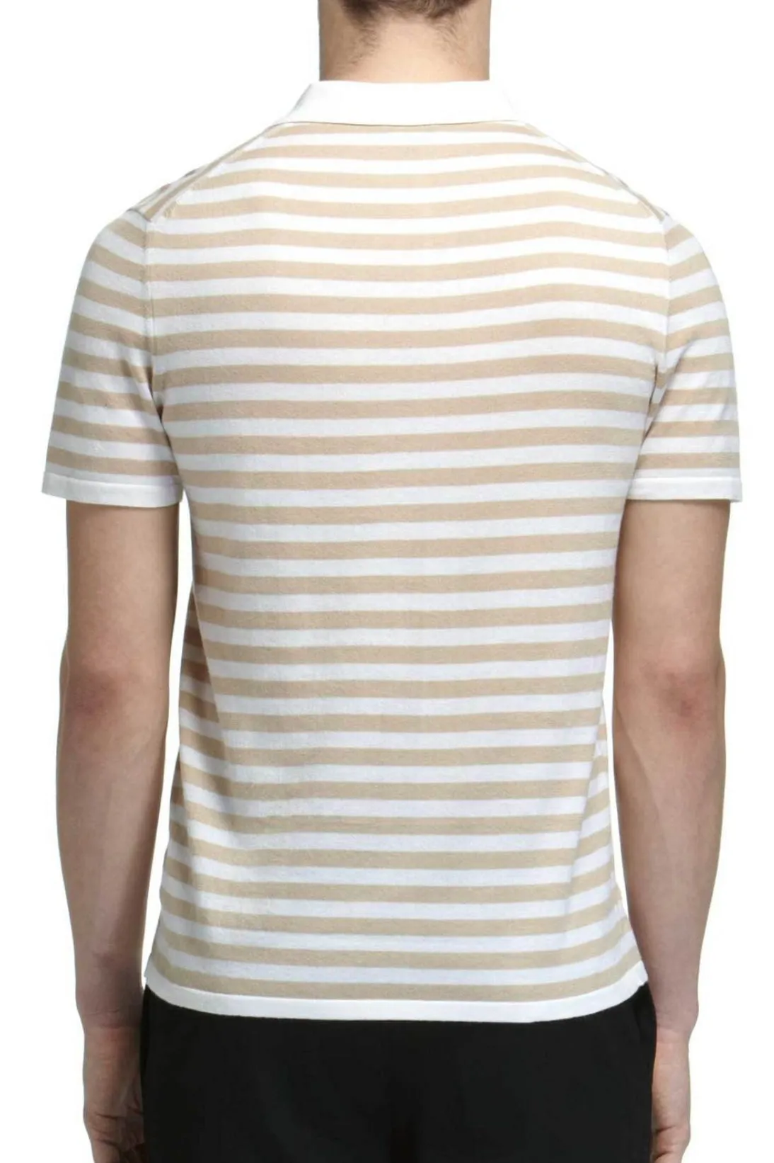 STRIPED COTTON CASHMERE POLO