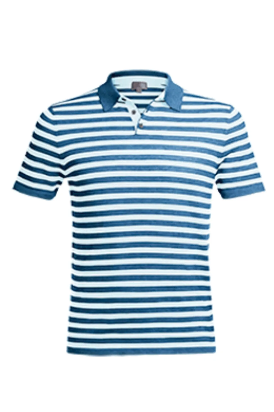 STRIPED COTTON CASHMERE POLO