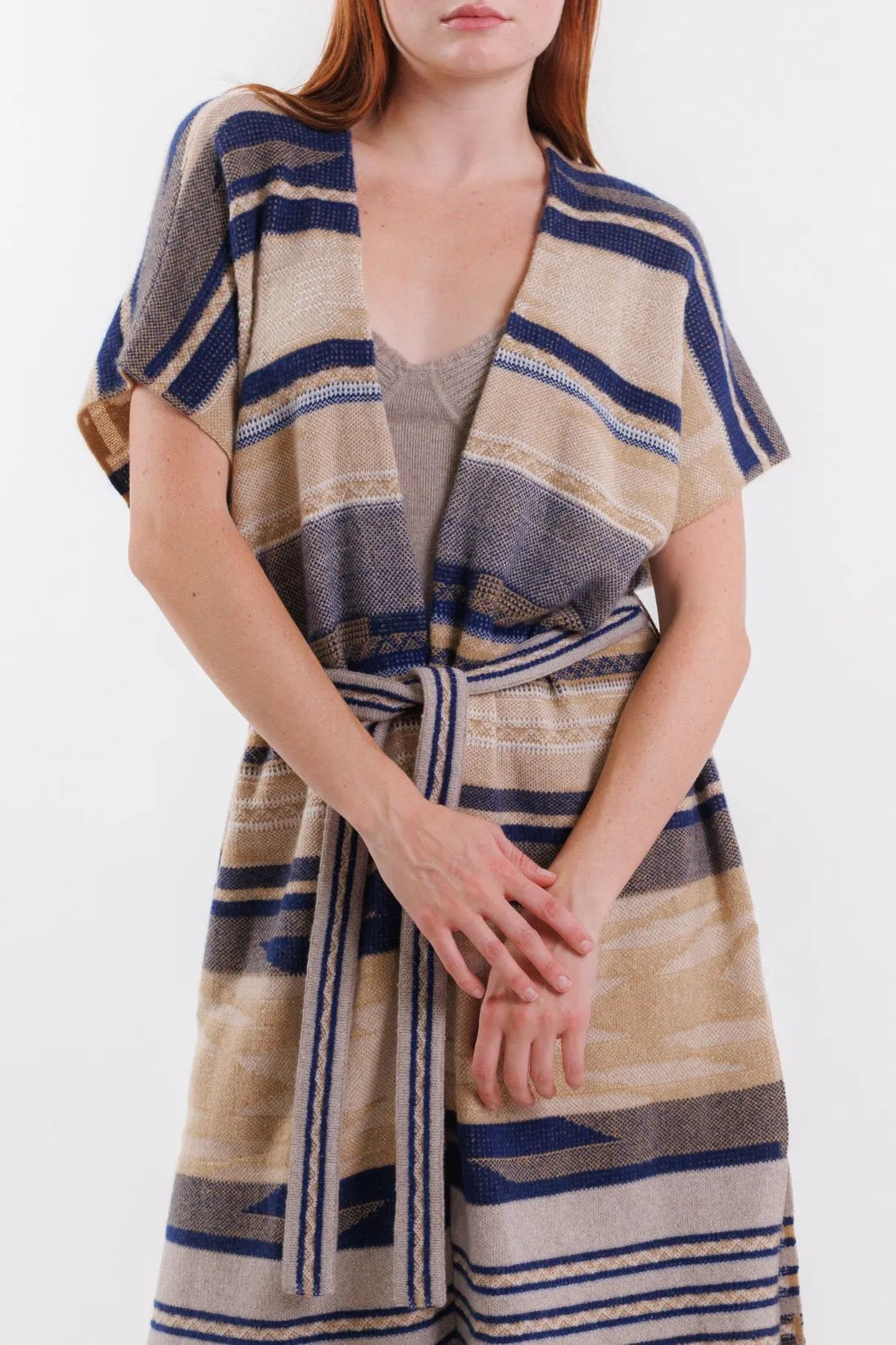 SUSTAINABLE IKAT OPEN VEST