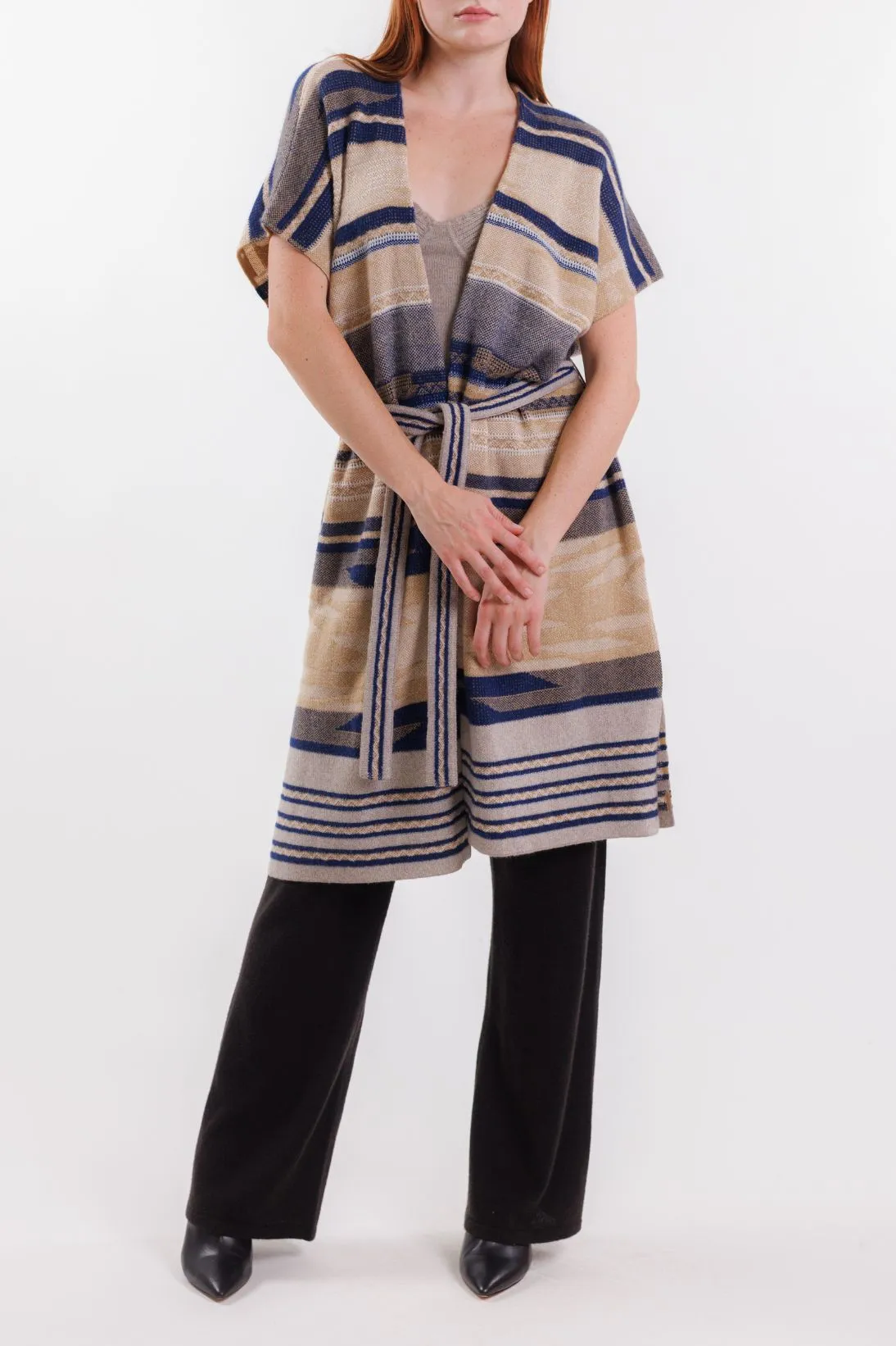 SUSTAINABLE IKAT OPEN VEST