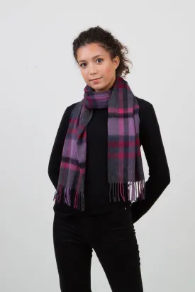 Tartan 2 Cashmere Scarf - Deep Purple