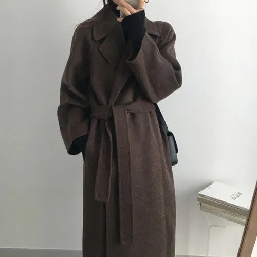 Toleet business casual outfits for women Double-Sided Cashmere Coat for Women 2024 New Small Mid-Length Autumn and Winter Elegant High-End Woolen Coat