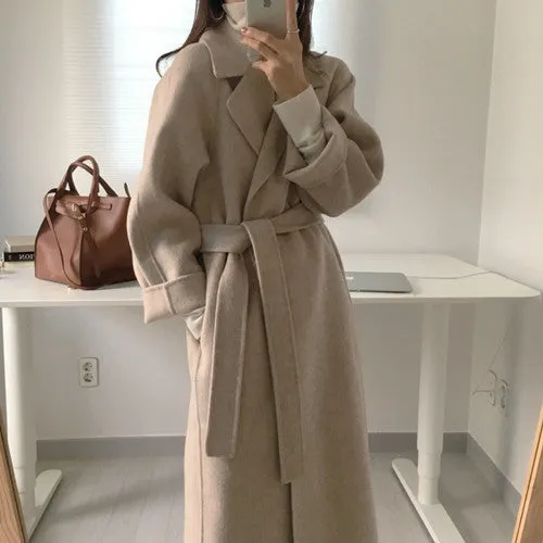 Toleet business casual outfits for women Double-Sided Cashmere Coat for Women 2024 New Small Mid-Length Autumn and Winter Elegant High-End Woolen Coat