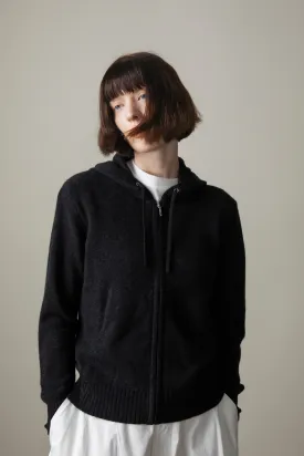 Unisex Cashmere Zip Hoodie - Charcoal