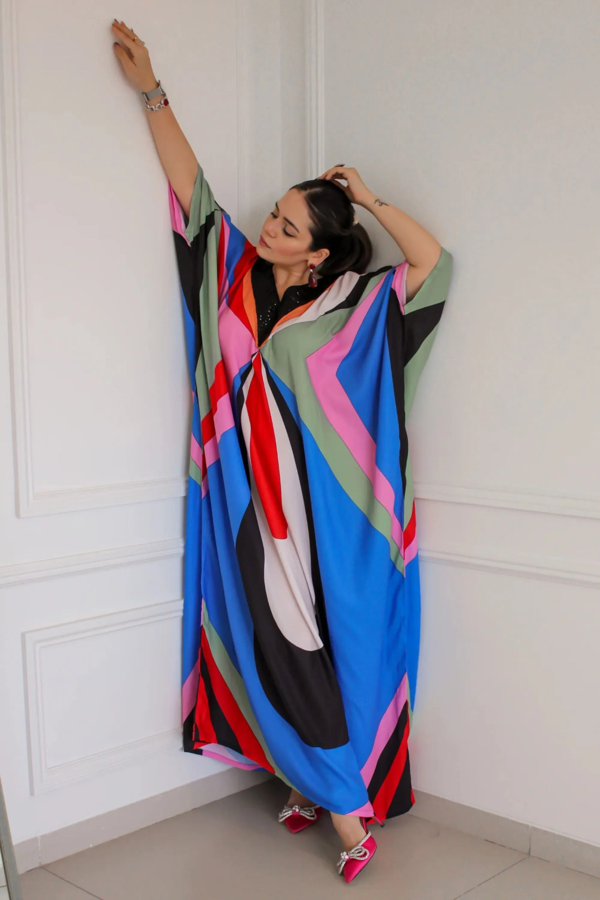 Vibrant hues Kaftan Dress